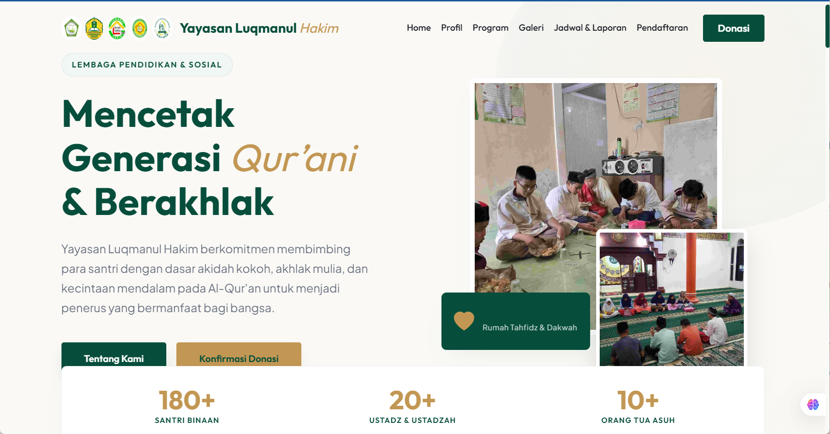 Website Yayasan Luqmanul Hakim Palembang
