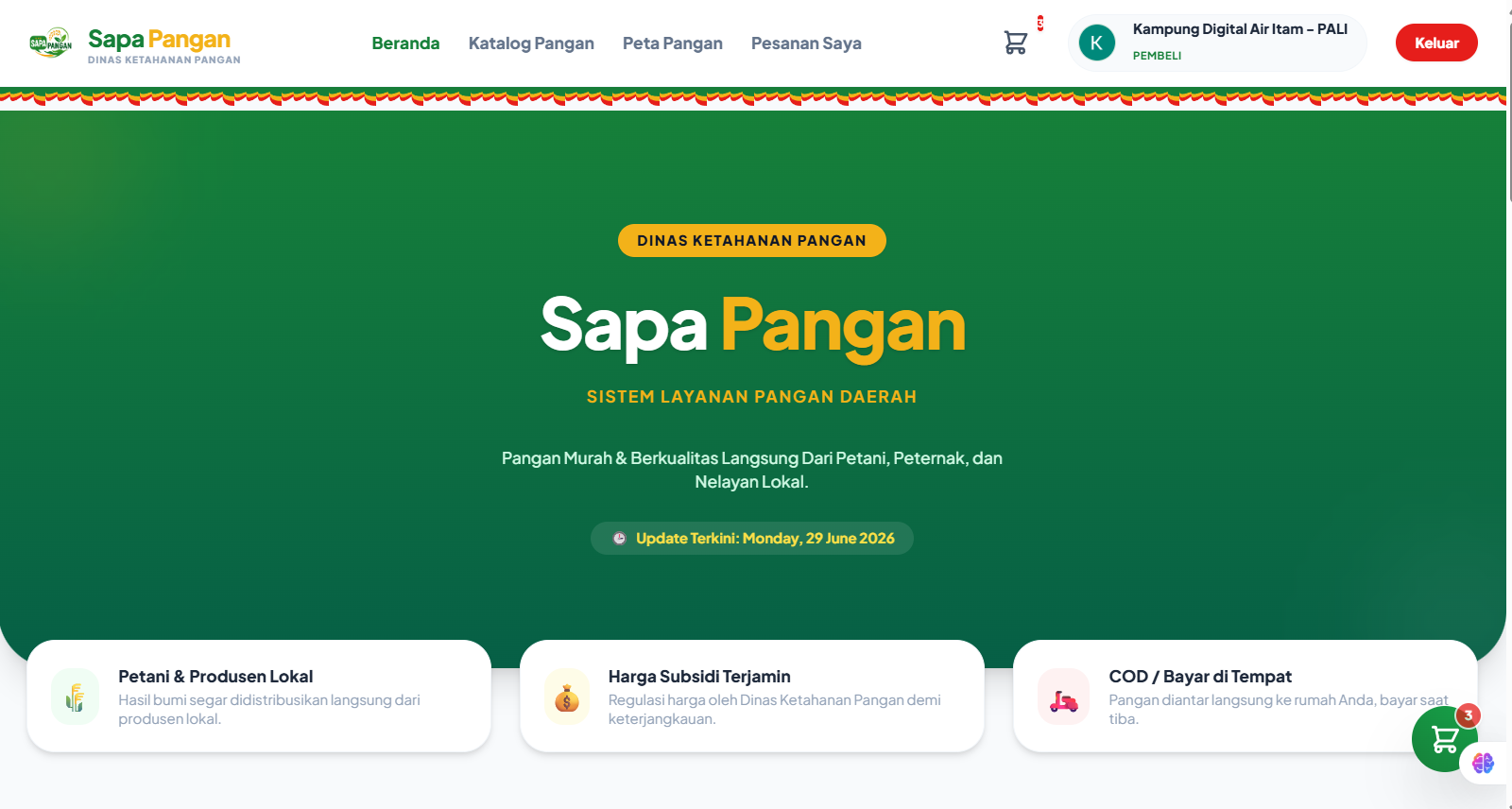 Sapa Pangan (Sistem Pelayanan Pangan Daerah) PALI
